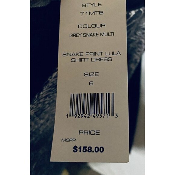 French Connection Lula Shirt Dress Womens 6 Animal Print Long Sleeve Stretch - Picture 9 of 9